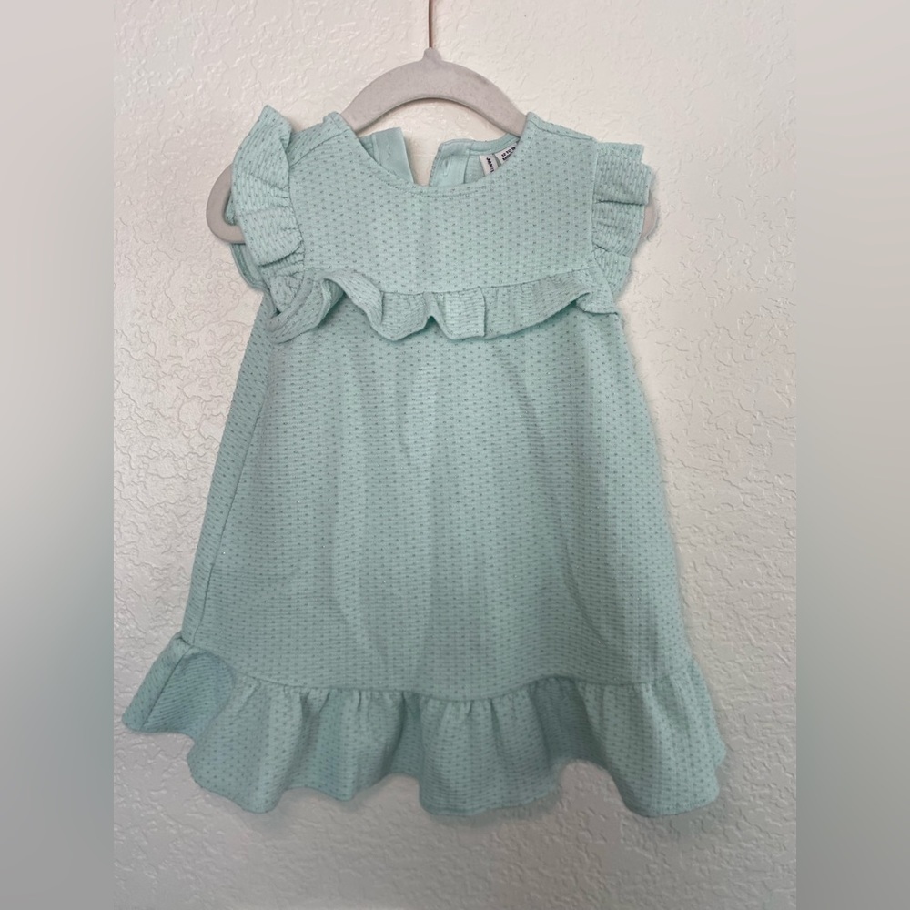 Janie and Jack Mint Green Sparkle Ruffle Summer Dress • Size 12-18 month